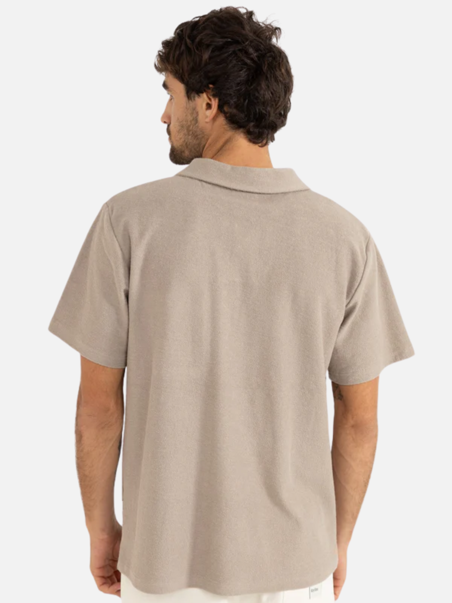 Rhythm Vintage Terry Polo Stone Men's Terrycloth Casual Collared Top For Men Spring Summer SS Short Sleeve Shirt Athens GA Georgia Kempt Menswear Store Near Me