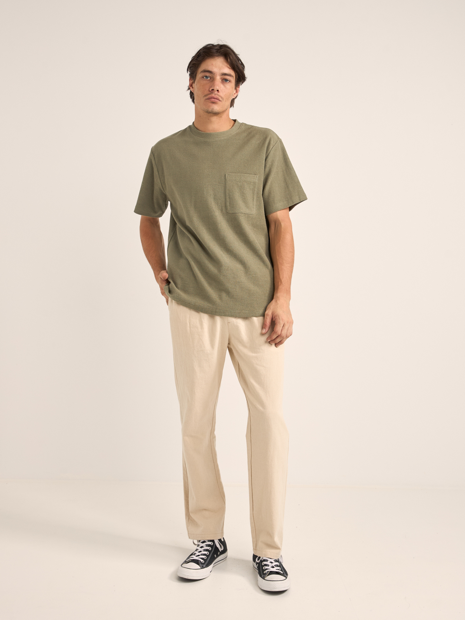 Rhythm Vintage Terry Short Sleeve T-Shirt - Sage