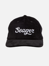 seager big black cotton corduroy snapback hat white embroidered seager logo kempt athens ga georgia men's clothing store