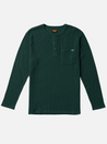 seager sawpit henley dark green waffle knit ls long sleeve thermal shirt kempt athens ga georgia men's clothing store