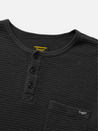 seager sawpit henley vintage black white brand embroidery on pocket waffle knit thermal ls long sleeve shirt kempt athens ga georgia men's clothing store