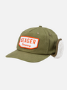seager wilson cotton canvas flapjack winter sherpa hat olive green white orange brand patch kempt athens ga georgia men's clothing store