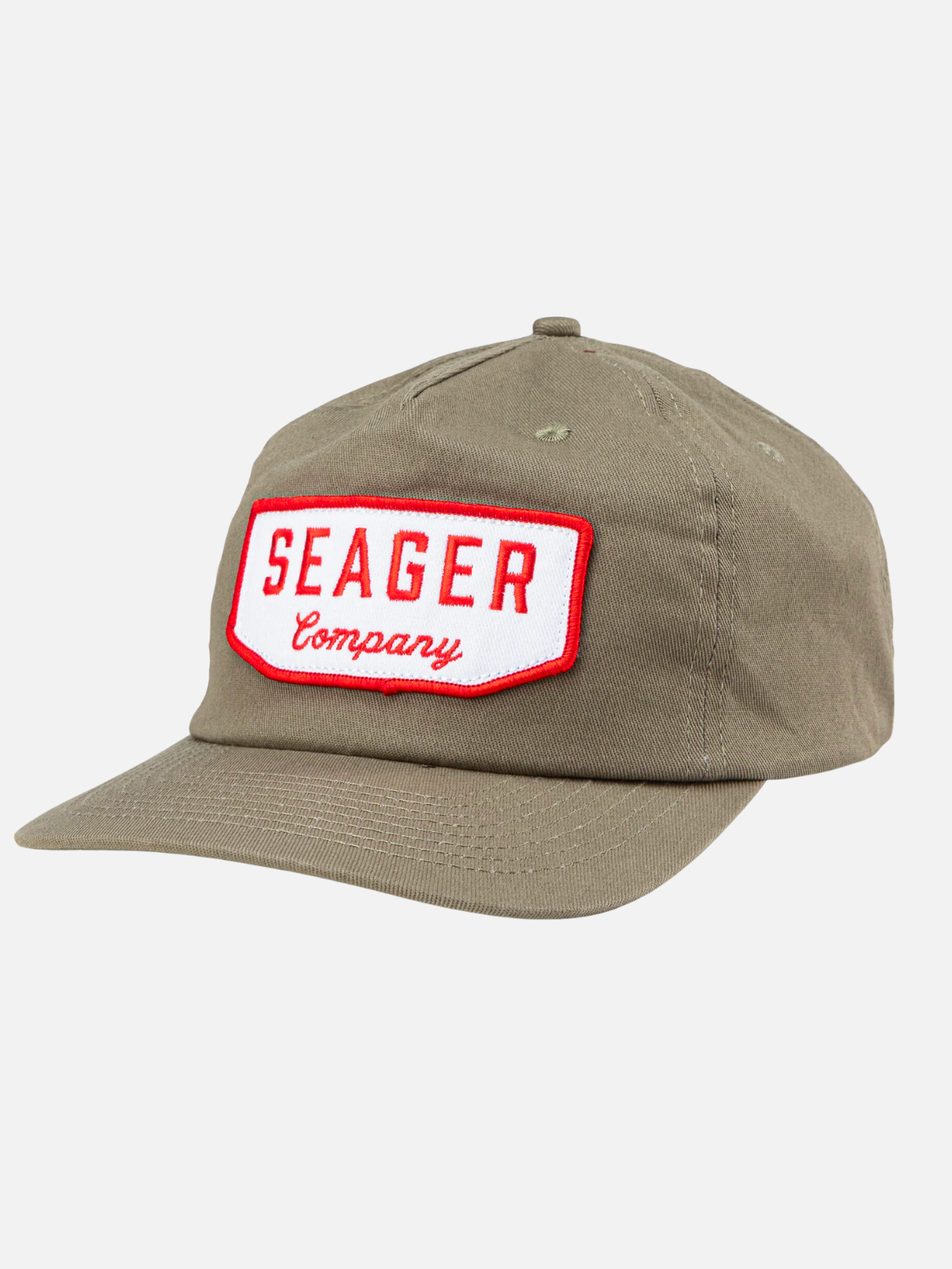 seager wilson snapback stone grey gray tan brown white red seager brand logo patch cotton spandex blend kempt athens ga georgia men's clothing store