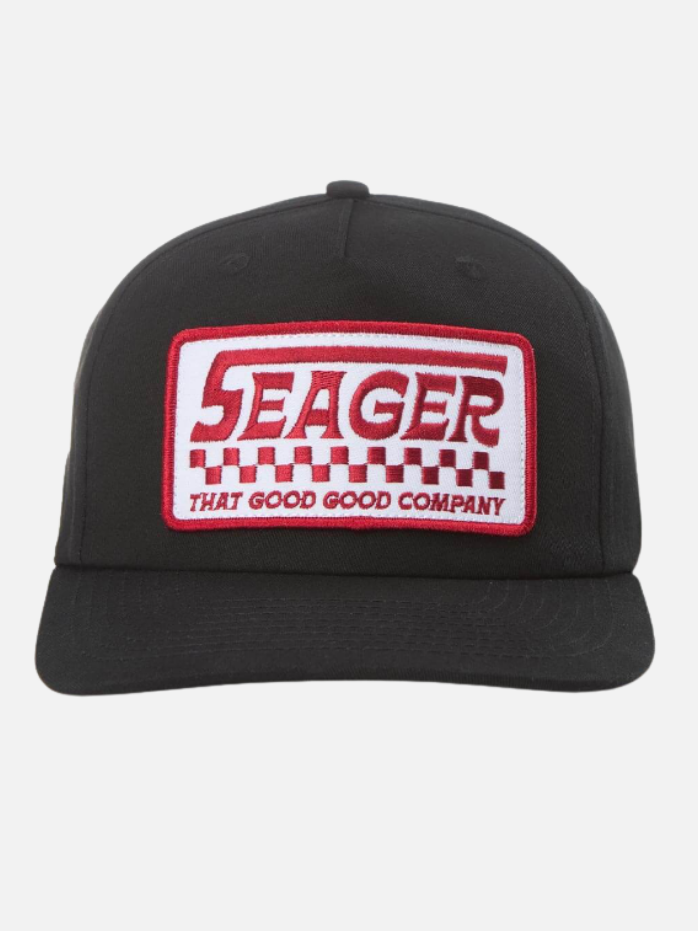 Seager ‘74 Snapback Black Red Racing Inspired Medium Profile Structure Hats For Men Hat for Him Athens GA Georgia Kempt Menswear Store Near Me