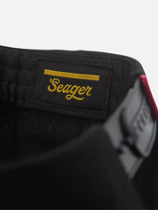 Seager ‘74 Snapback Black Red Racing Inspired Medium Profile Structure Hats For Men Hat for Him Athens GA Georgia Kempt Menswear Store Near Me