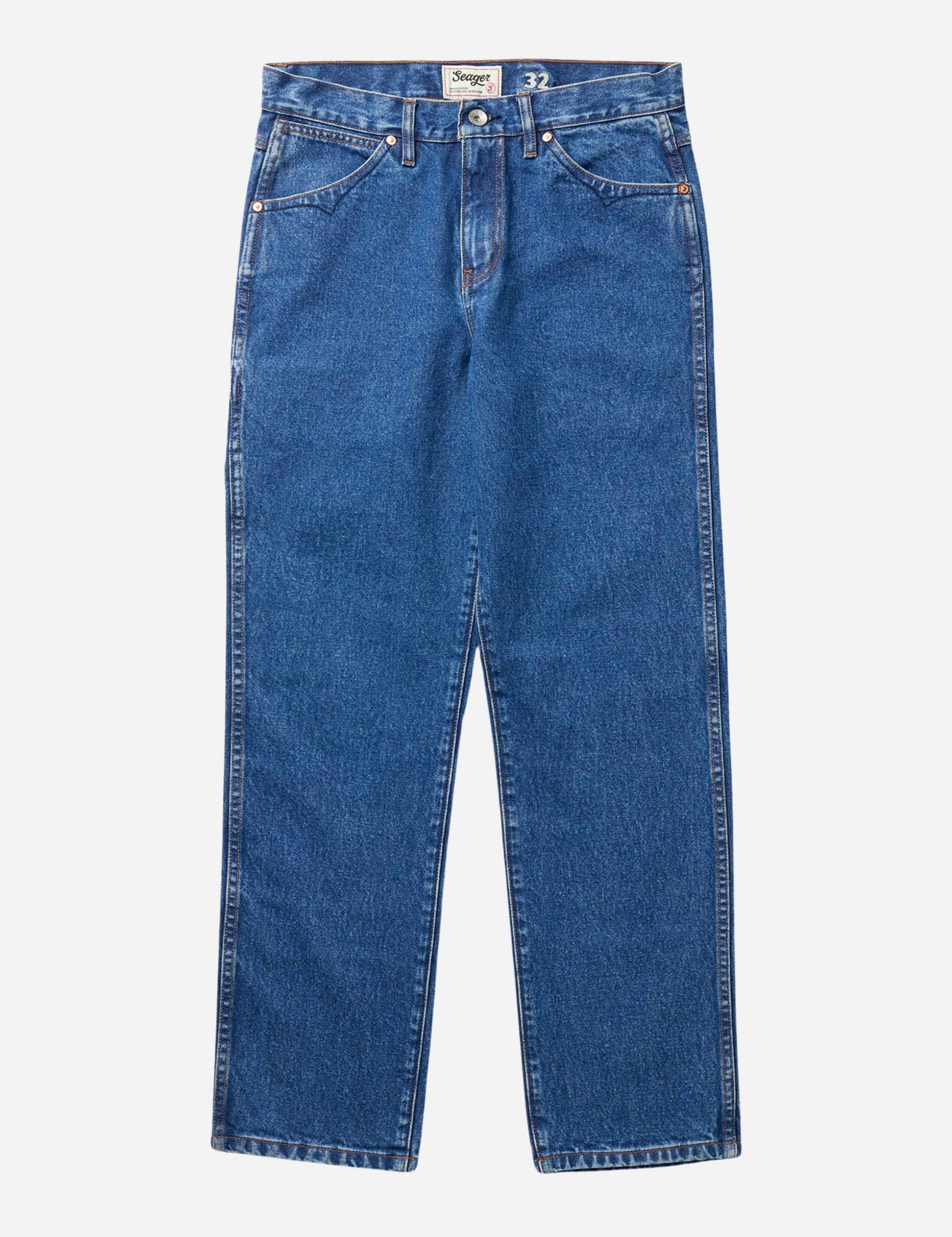 Seager Autry Jean Antique Wash Blue Men’s Relaxed Fit Jeans Denim Bottoms Kempt Athens Menswear Store