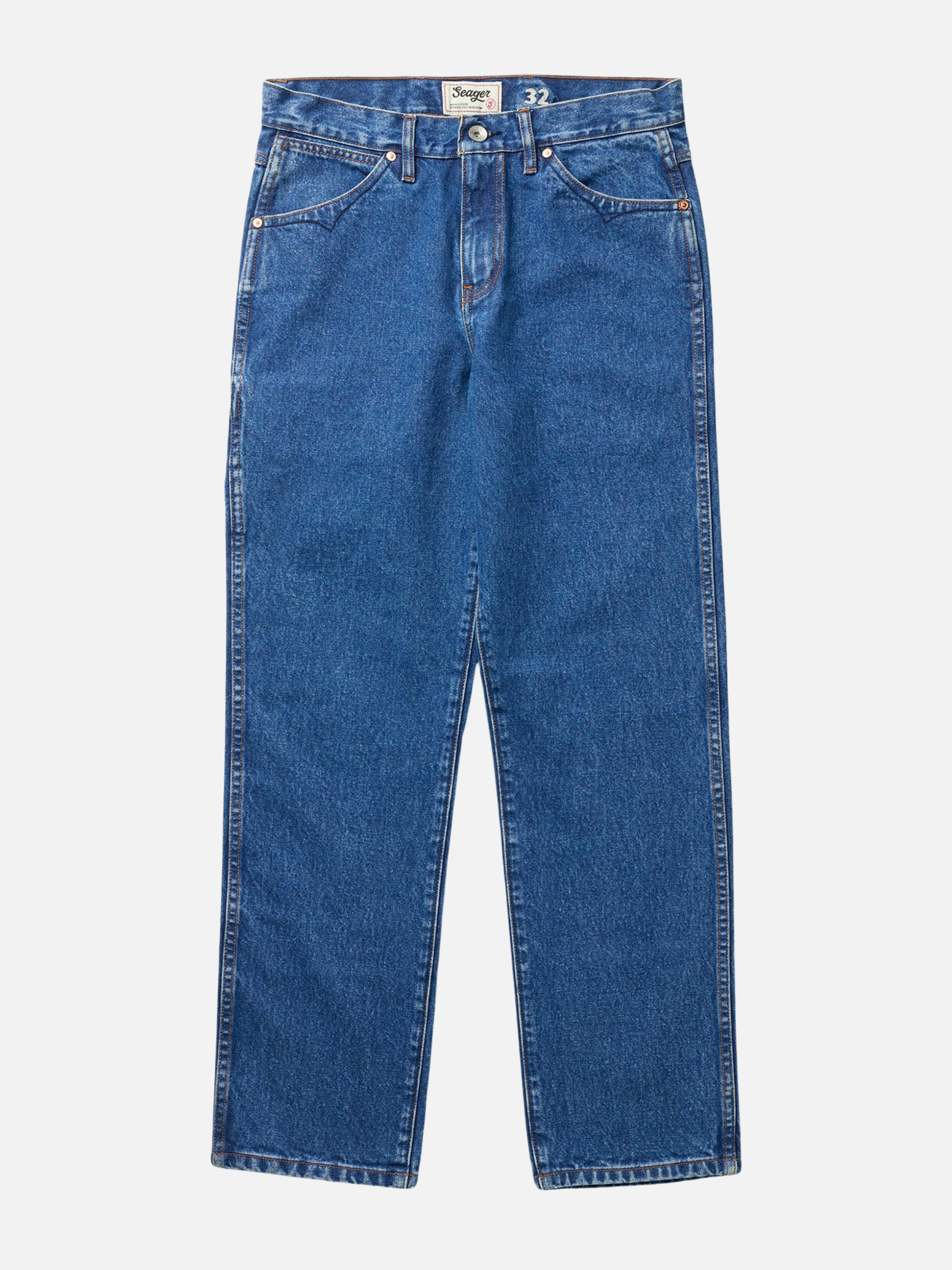 Seager Autry Jean Antique Wash Blue Men’s Relaxed Fit Jeans Denim Bottoms Kempt Athens Menswear Store