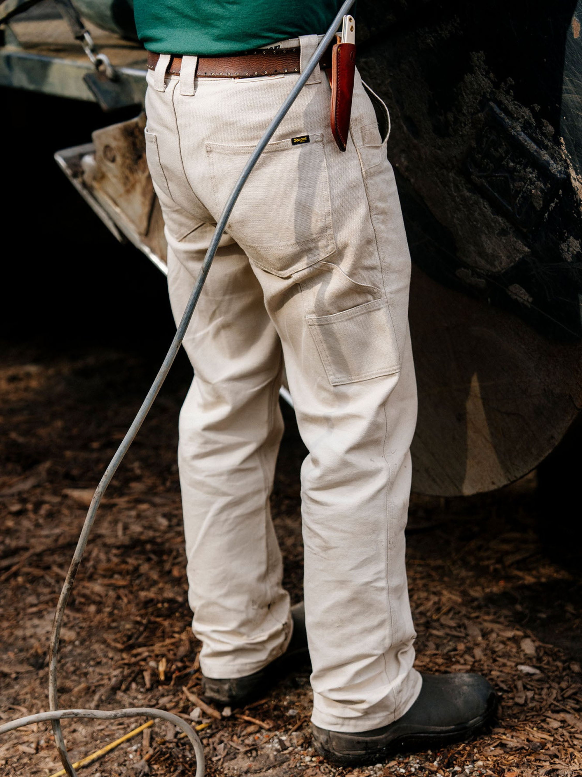 Seager Bison Cotton Canvas Pants Men’s Bottom Pant Stone Taupe Neutral Bottoms for Men Relaxed Straight Athens GA Georgia Kempt Menswear Store Near Me