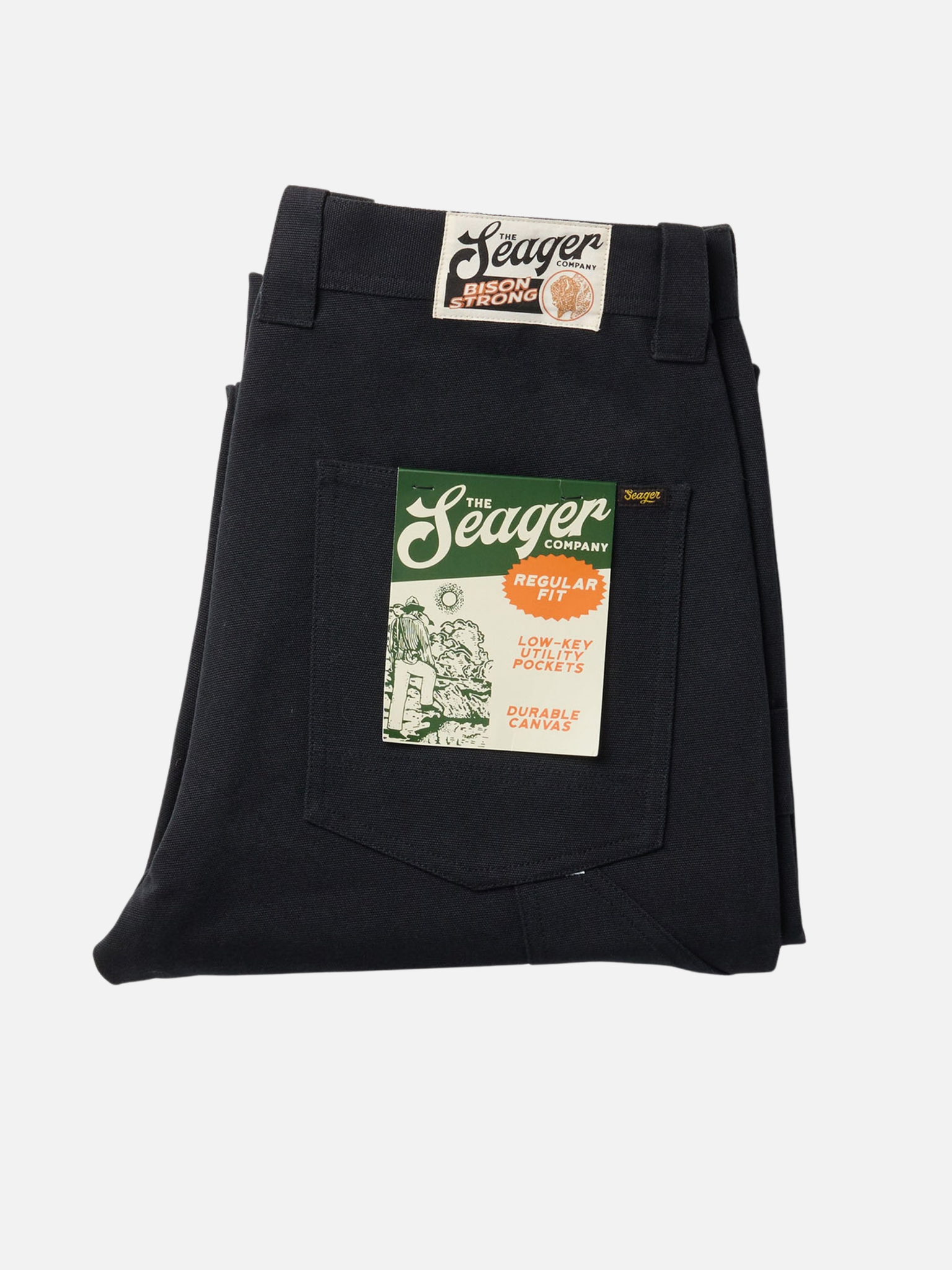 Seager Bison Double Knee Canvas Duck Cotton Pants Black Relaxed Fit Athens GA Georgia Kempt Menswear Store Near Me