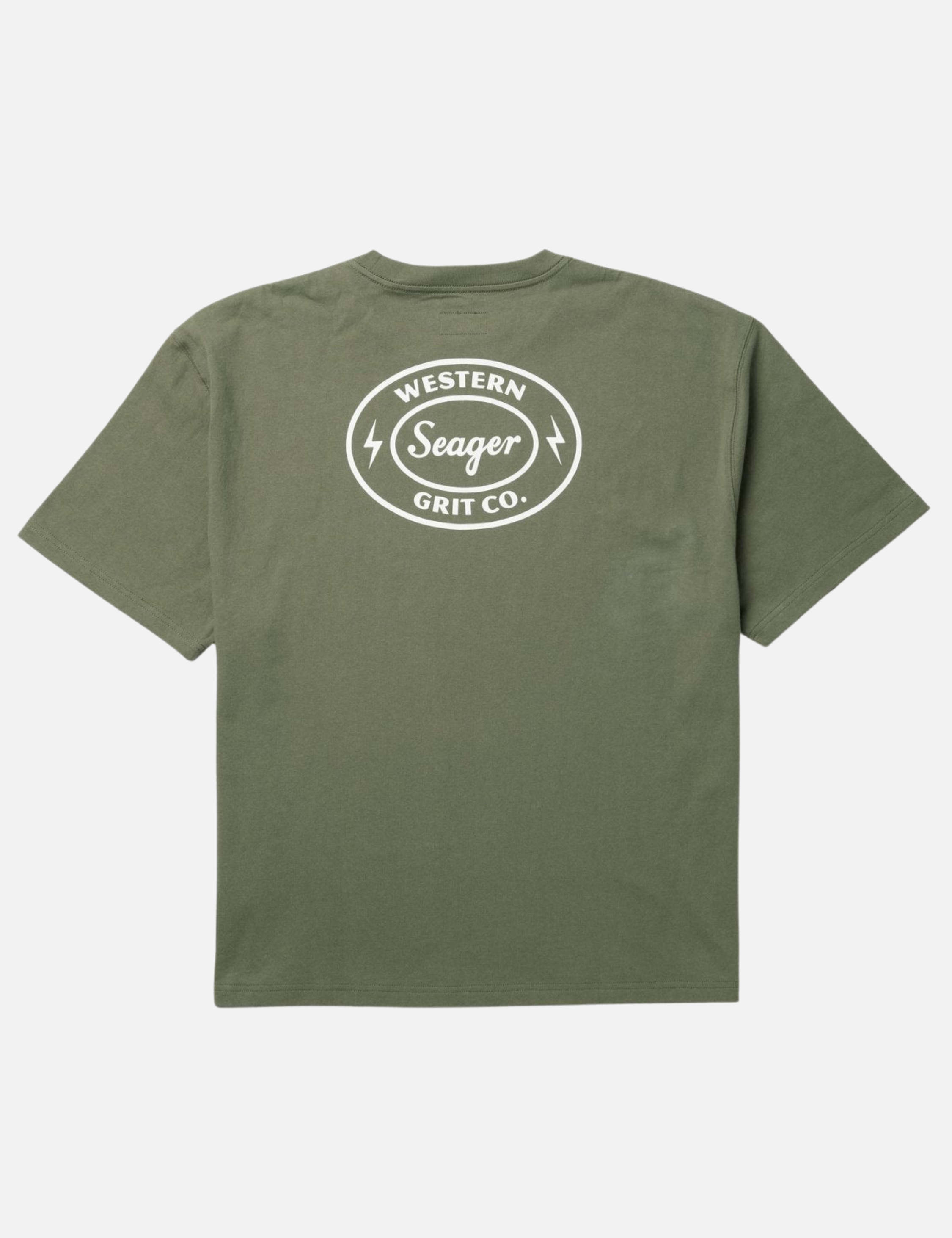 Seager Ford Burl Heavyweight Relaxed Graphic Tee Men’s Top for Men Military Green Athens GA Georgia Kempt Menswear Store Near Me