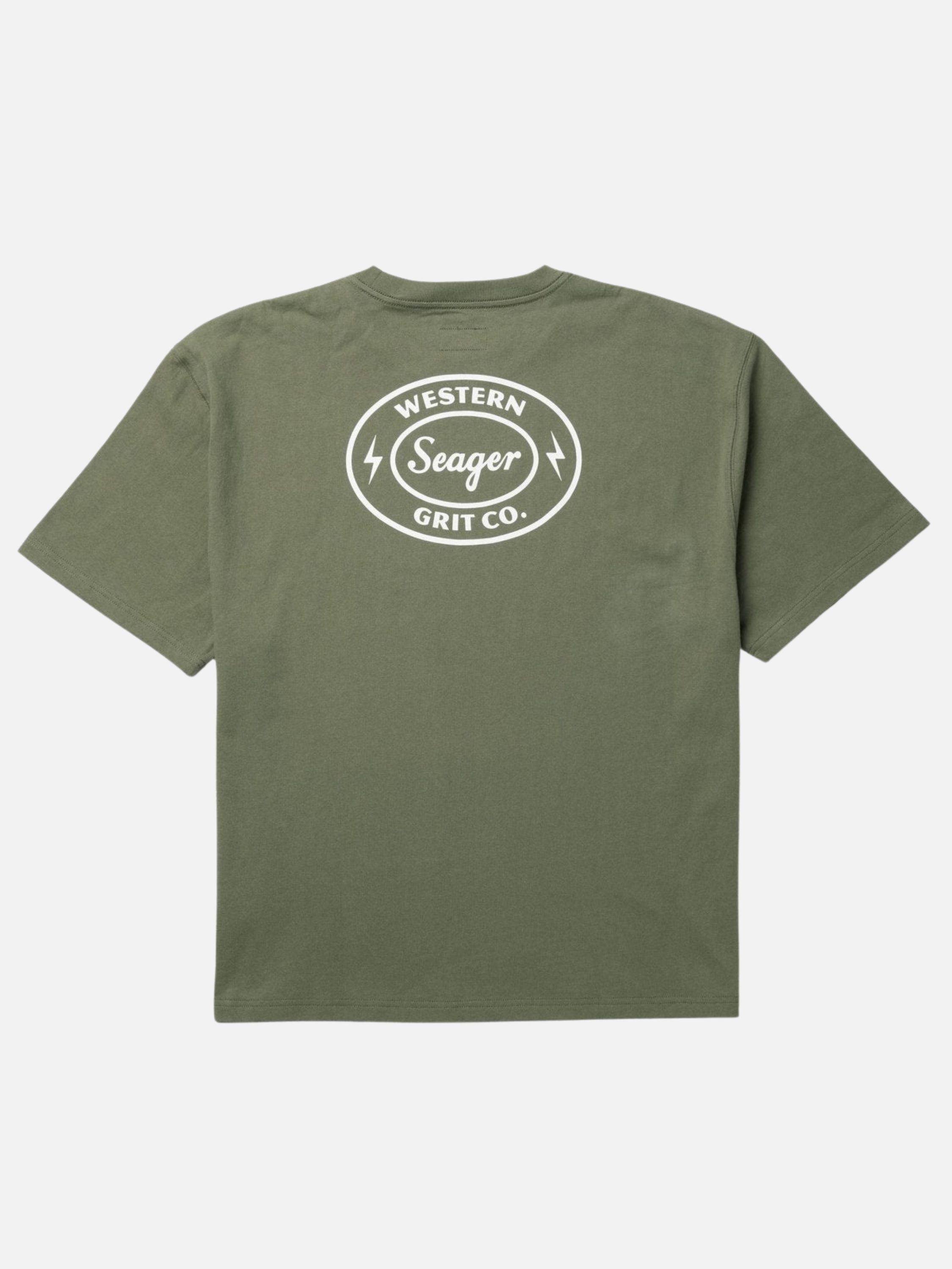 Seager Ford Burl Heavyweight Relaxed Graphic Tee Men’s Top for Men Military Green Athens GA Georgia Kempt Menswear Store Near Me