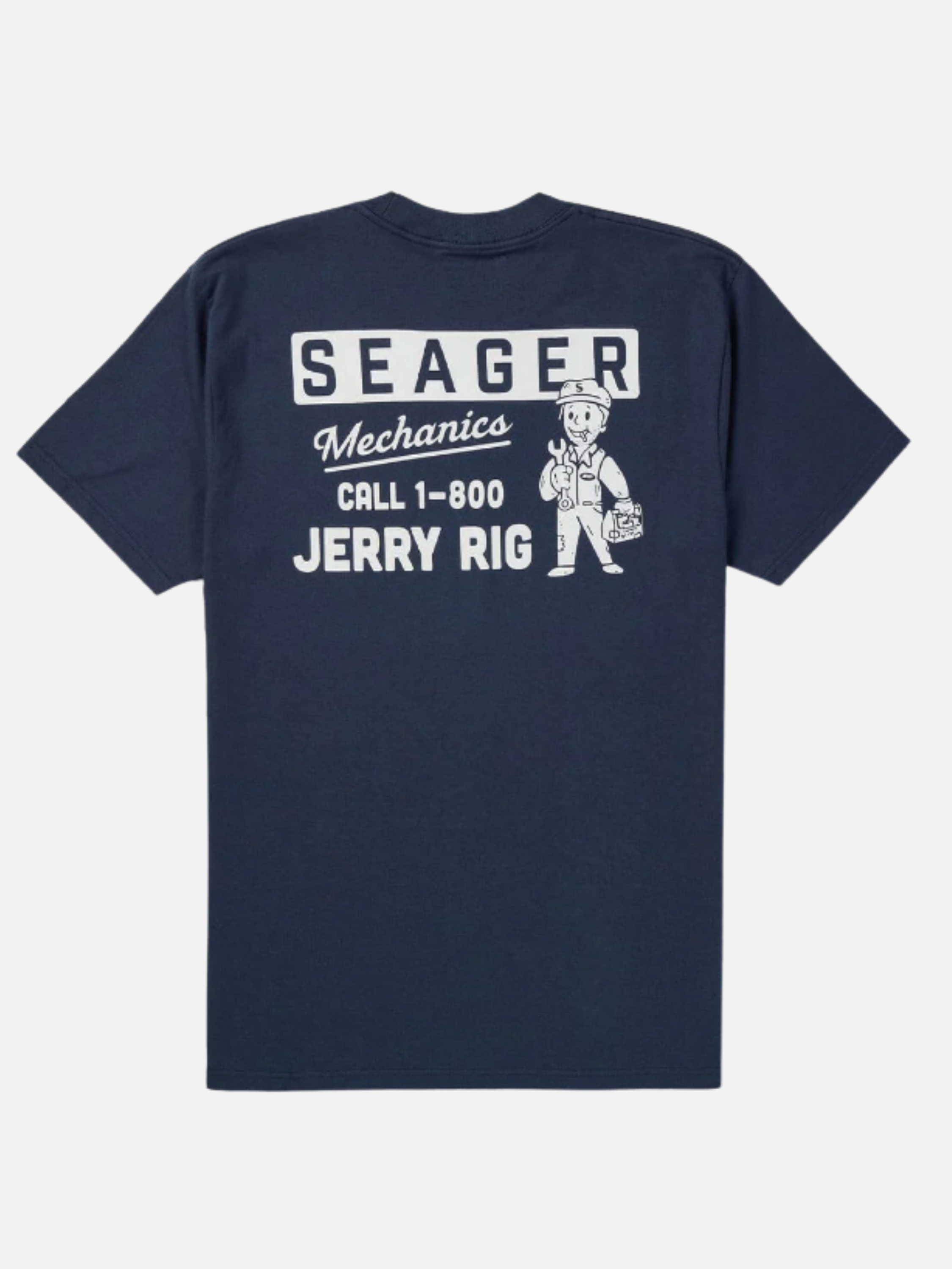 Seager Jerry Rig Tee Navy Blue White Graphic Tee Design Men’s Tops T-Shirts for Men SS Short Sleeve Shirt Athens GA Georgia Kempt Menswear Store Near Me