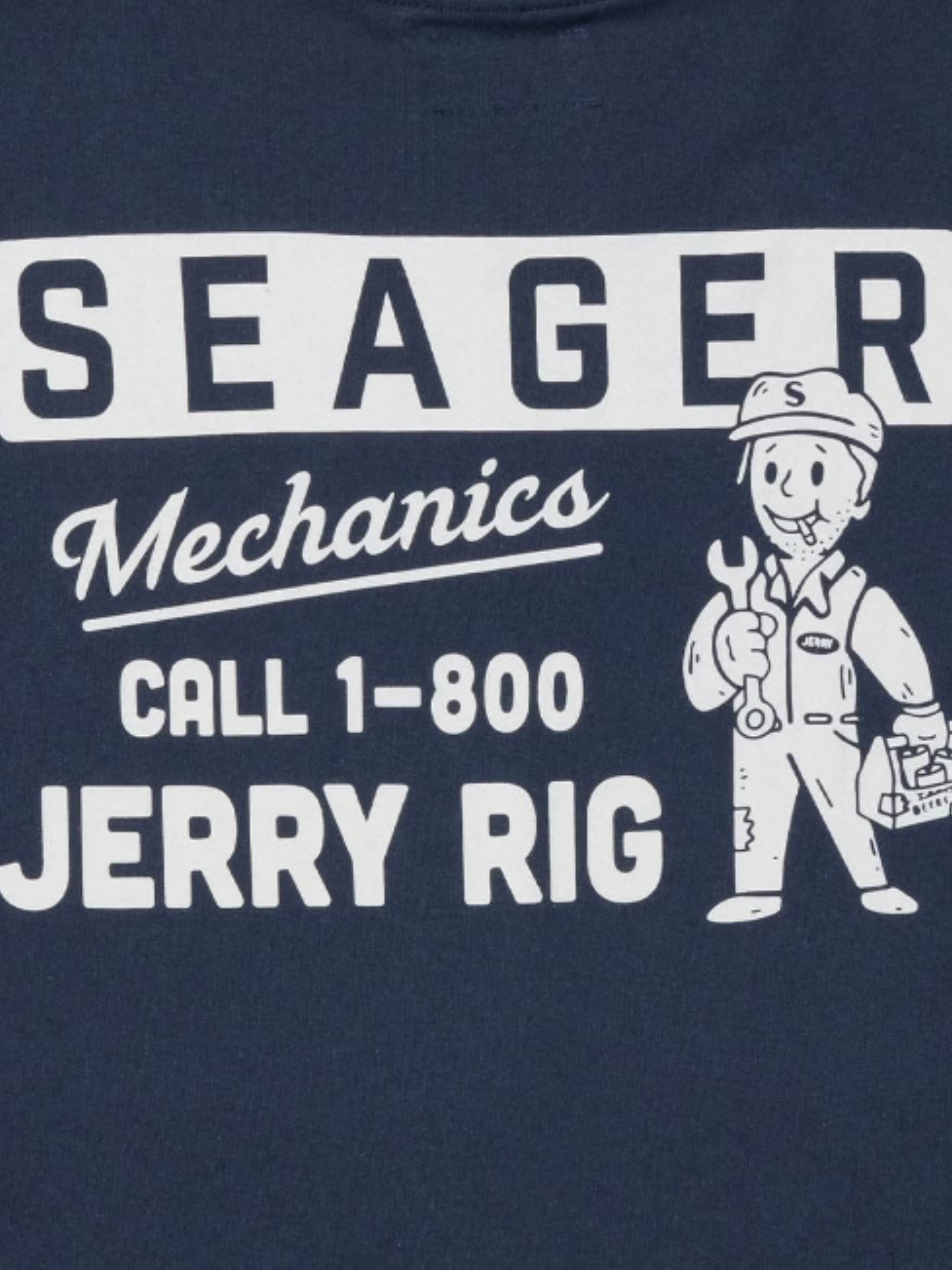 Seager Jerry Rig Tee Navy Blue White Graphic Tee Design Men’s Tops T-Shirts for Men SS Short Sleeve Shirt Athens GA Georgia Kempt Menswear Store Near Me