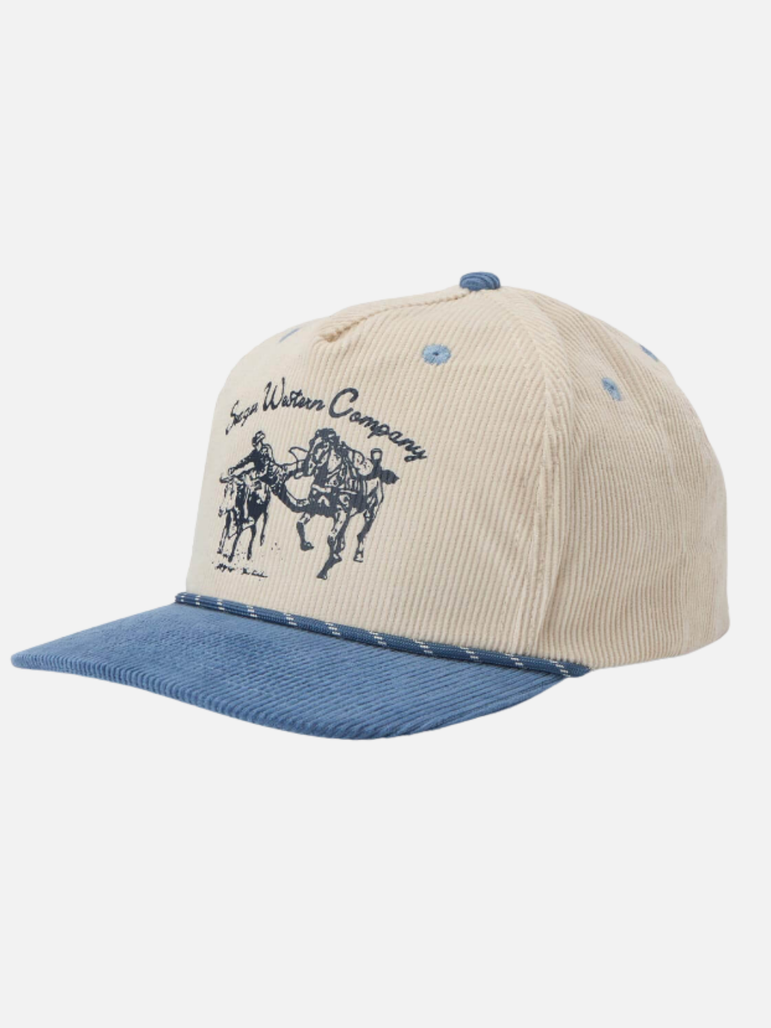Seager Los Rios Corduroy Snapback Contrast Brim Stitching Cream Blue Men’s Hats Hat for Men Accessories Accessory Athens GA Georgia Kempt Menswear Store Near Me