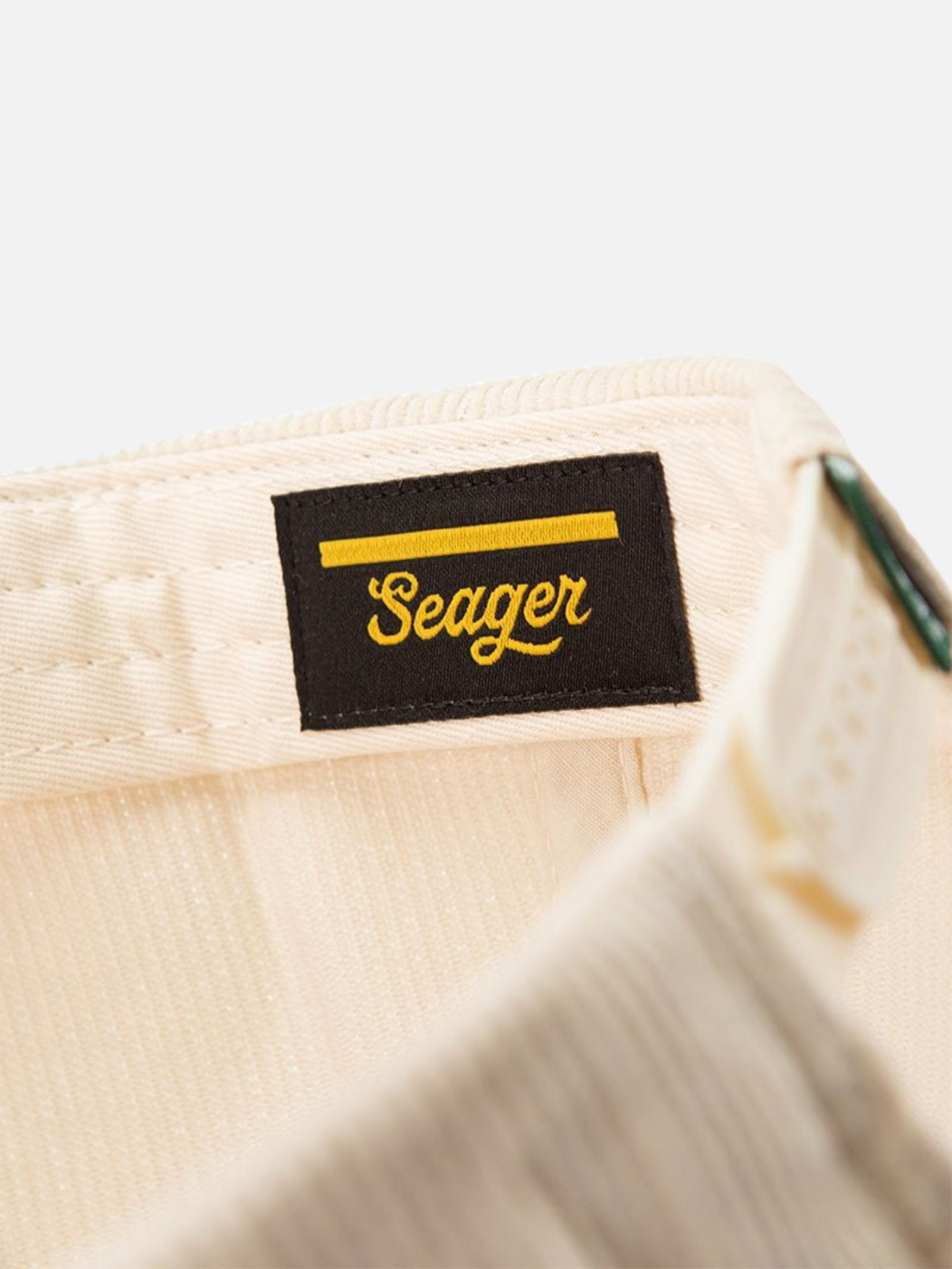 Seager Los Rios Corduroy Snapback Hat Two Tone Natural Ivory Cream Pine Green High Profile Athens GA Georgia Kempt Menswear Store Near Me