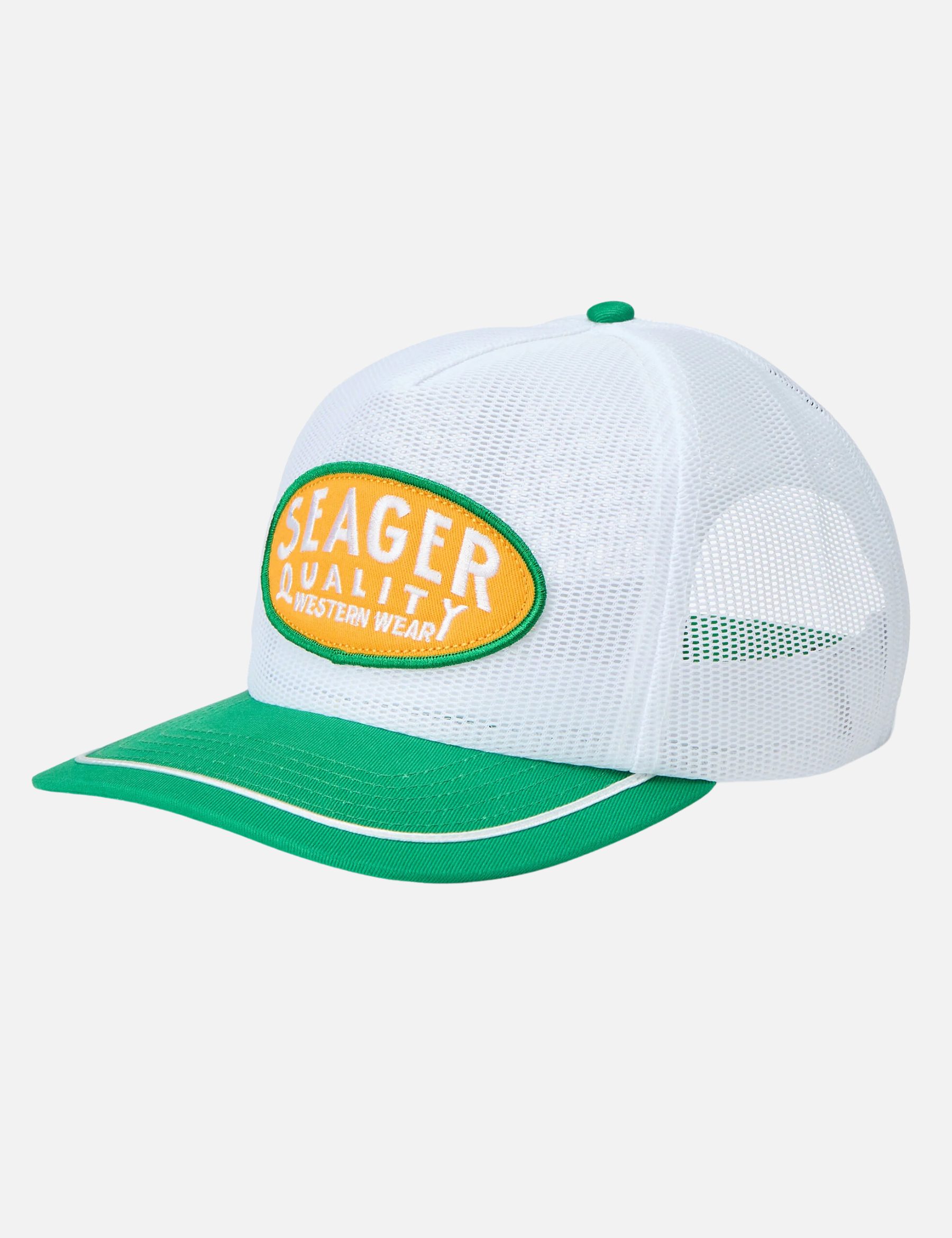 Seager Brand Old Town All Mesh White Green Snapback Athens Kempt Menswear