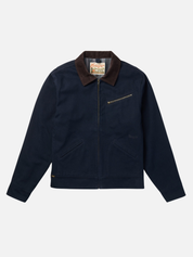 Seager Blanket Lined Ranch Jacket Dark Navy Cropped Diagonal Zipper Duck Canvas Winter Outerwear Athens GA Georgia Kempt Menswear Store Near Me