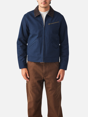 Seager Blanket Lined Ranch Jacket Dark Navy Cropped Diagonal Zipper Duck Canvas Winter Outerwear Athens GA Georgia Kempt Menswear Store Near Me