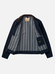 Seager Blanket Lined Ranch Jacket Dark Navy Cropped Diagonal Zipper Duck Canvas Winter Outerwear Athens GA Georgia Kempt Menswear Store Near Me