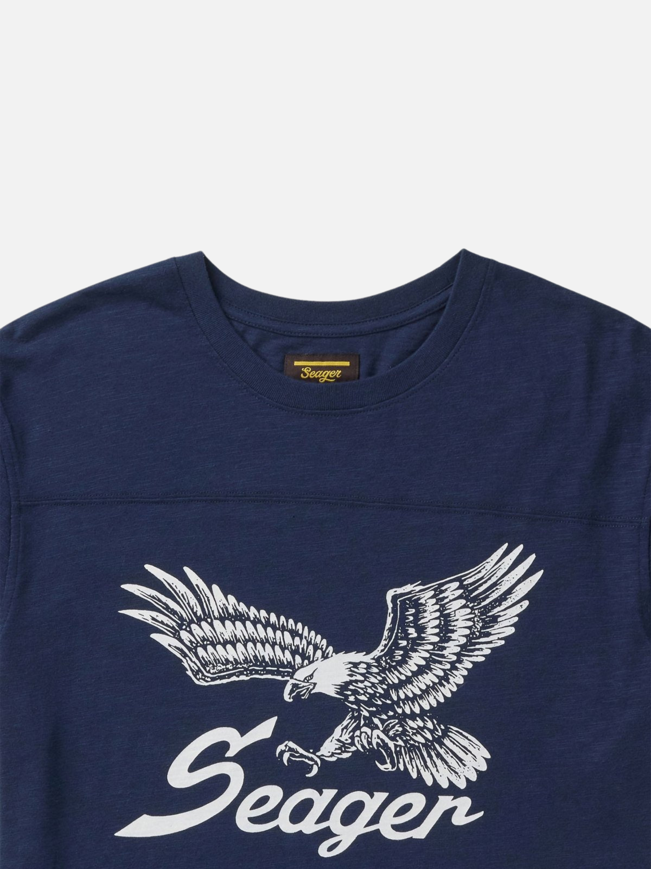 Seager Riggins Crew SS Short Sleeve Tee Graphic Stripe Navy Blue Men’s Top for Men Athens GA Georgia Kempt Menswear Store Near Me