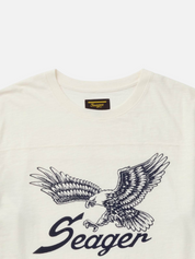 Seager Riggins Crew Tee White Color Block Americana USA Eagle Print Design Men’s Summer Tops for Men Athens GA Georgia Kempt Menswear Store Near Me