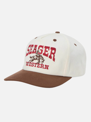 Seager Rodeo Snapback Medium Profile Cream Brown Red Western Accessories Men’s Hats for Men Kempt Athens GA Georgia Kempt Menswear Store Near Me