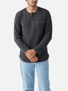 seager sawpit henley vintage black white brand embroidery on pocket waffle knit thermal ls long sleeve shirt kempt athens ga georgia men's clothing store
