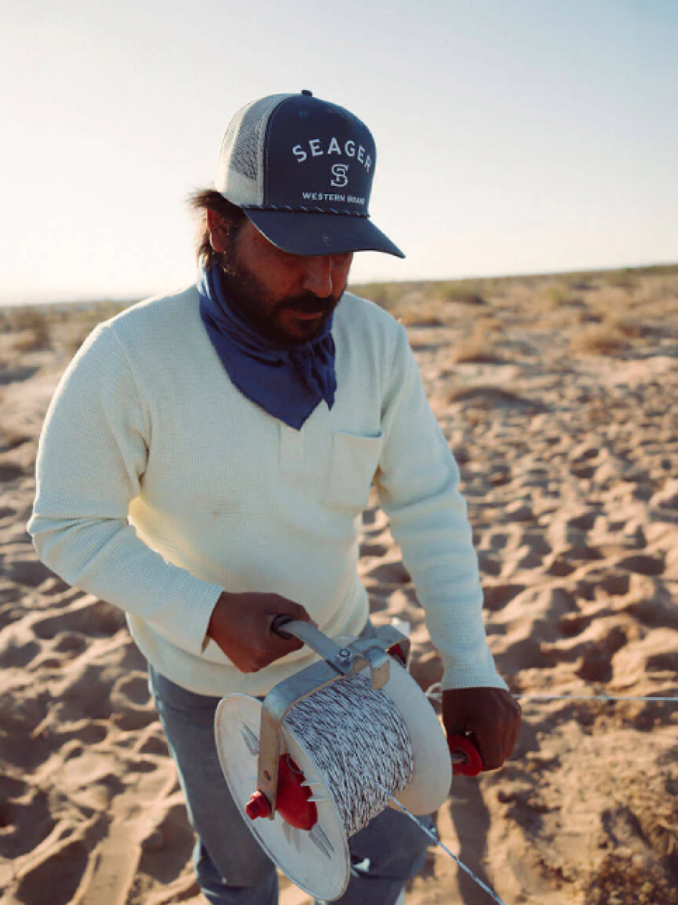 Seager Sawpit Henley LS Long Sleeve Thermal Shirt Men’s Fall Winter Tops for Men Vintage Black Washed Front Pocket Texture Athens GA Georgia Kempt Menswear Store Near Me