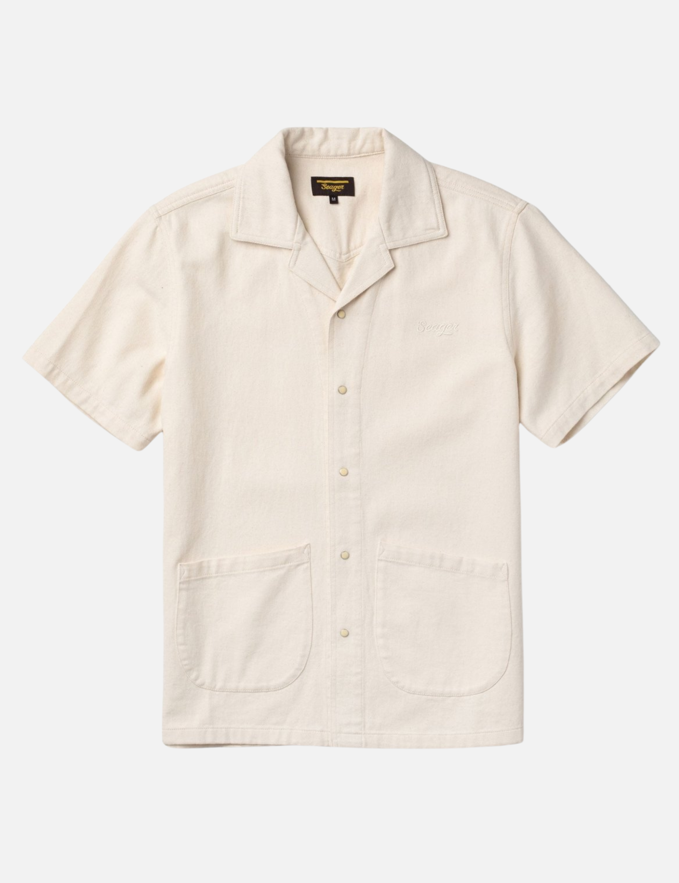 Seager Southpaw Whippersnapper Natural Cream Ivory Men’s SS Short Sleeve Top for Men Front Pocket Collared Button Shirt Athens GA Georgia Kempt Menswear Store Near Me