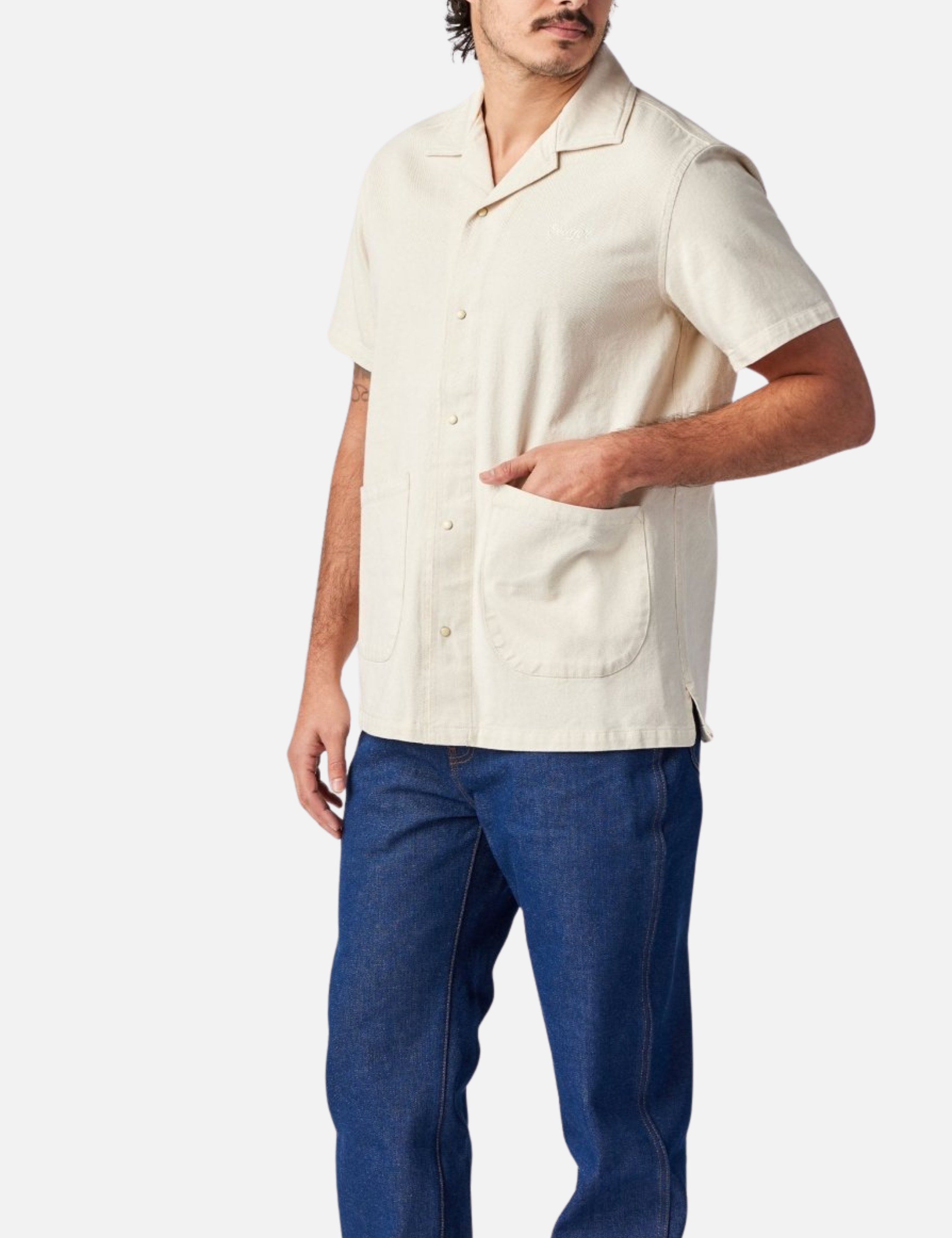 Seager Southpaw Whippersnapper Natural Cream Ivory Men’s SS Short Sleeve Top for Men Front Pocket Collared Button Shirt Athens GA Georgia Kempt Menswear Store Near Me