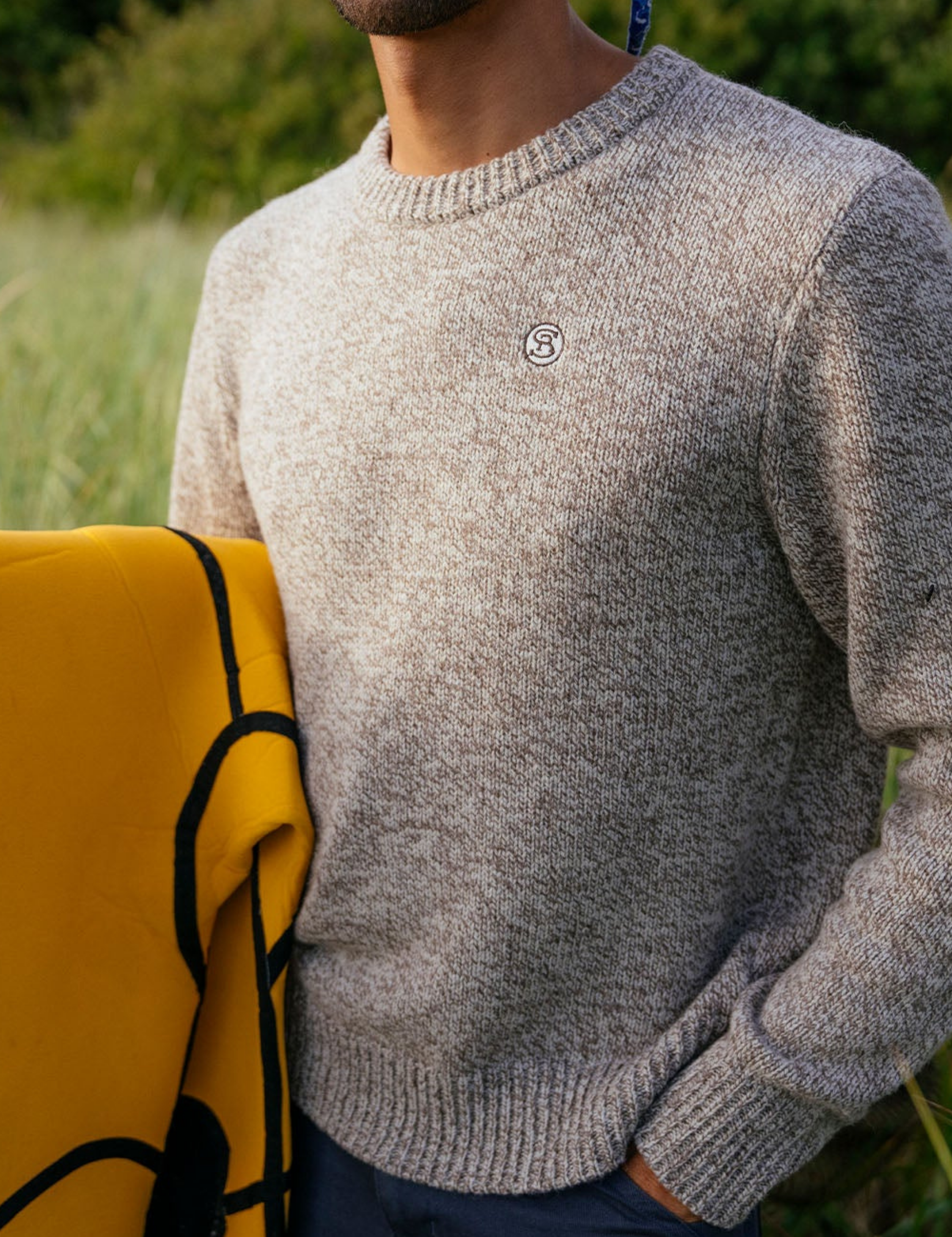 Seager Wharf Knit Sweater Salt and Pepper Winter Attire for Men LS Long Sleeve Top Men’s Athens GA Georgia Kempt Menswear Store Near Me