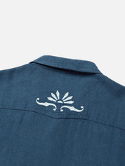 Seager Whippersnapper Navy Blue Pearl Snap Embroidered Casual Shirt Button Up Western Top for Men Athens GA Georgia Kempt Menswear Store Near Me