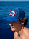 seager buckys all mesh trucker style snapback hat blue red white cream summer beach hat kempt athens ga georgia men's clothing store