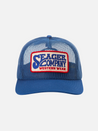 seager buckys all mesh trucker style snapback hat blue red white cream summer beach hat kempt athens ga georgia men's clothing store