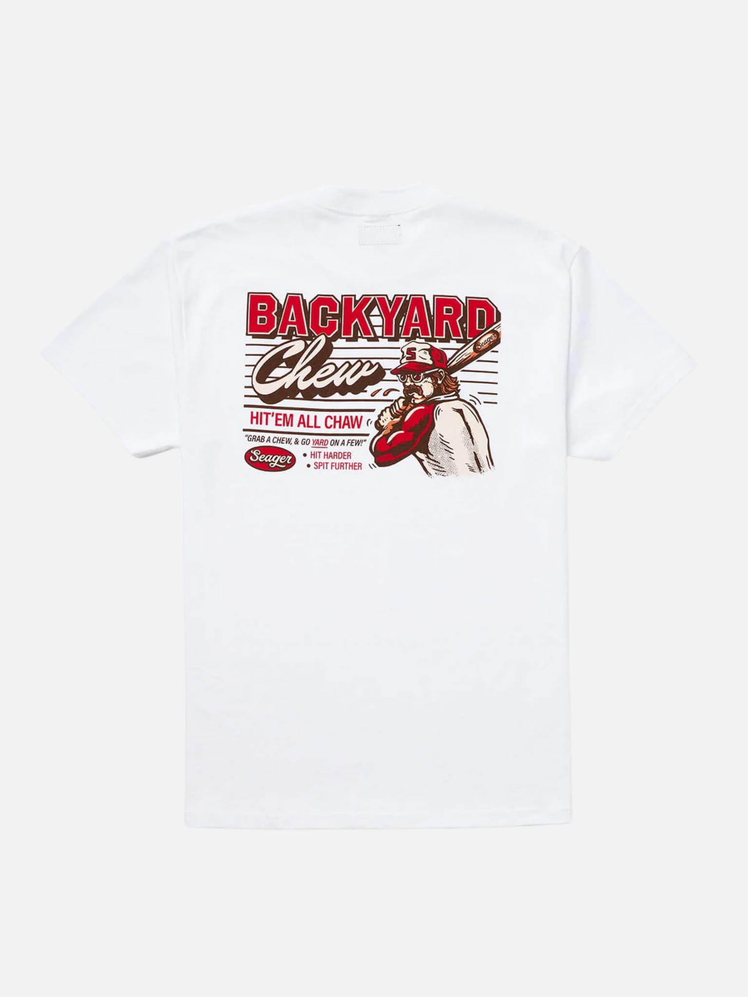 Seager Backyard Chew Tee Vintage White Men's SS Short Sleeve Graphic Tee Shirt For Men Athens GA Georgia Kempt Menswear Store Near Me