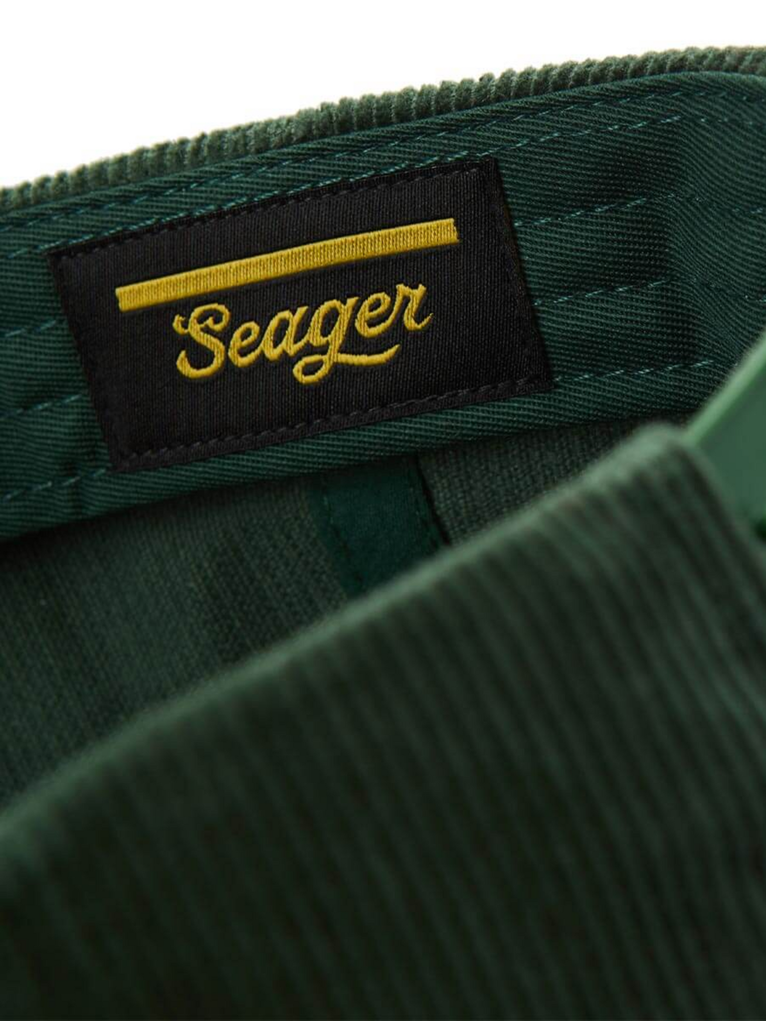 Seager Bradley Corduroy Snapback Forest Green Men' Cord Adjustable Ball Cap For Men Athens GA Georgia Kempt Menswear Store Near Me