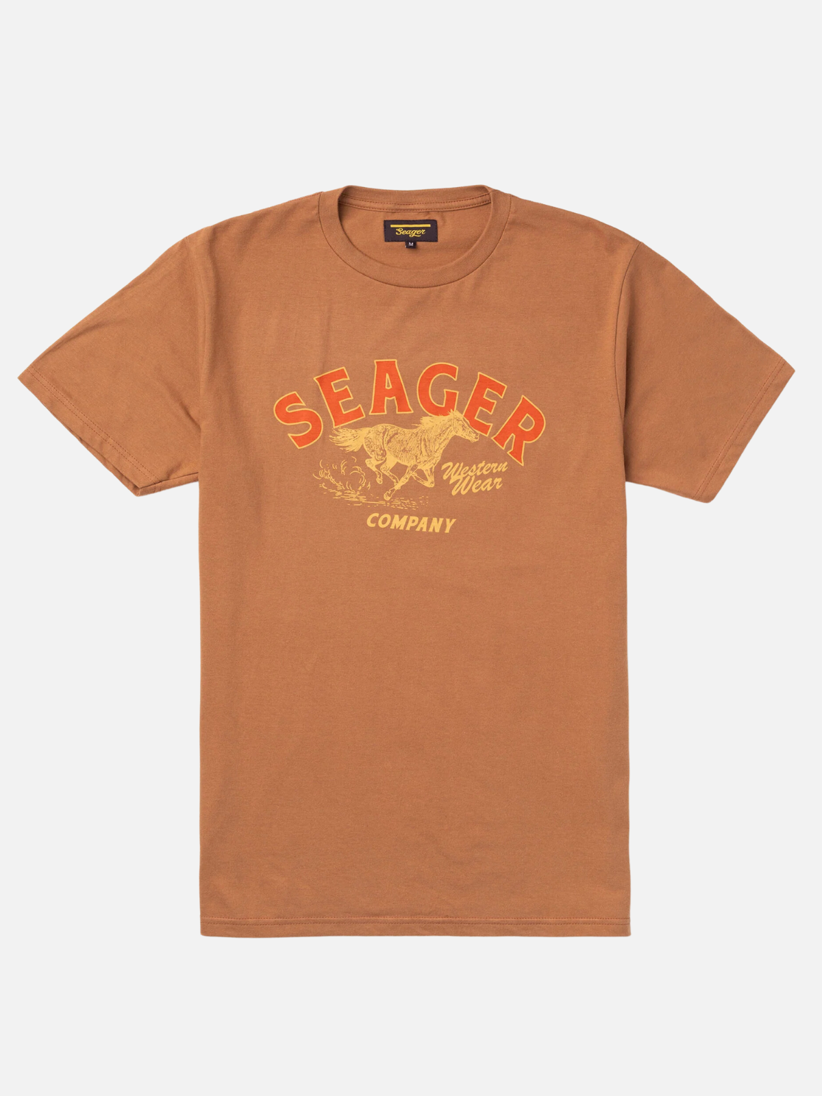seager heritage tee brown tan red orange 100% cotton graphic t-shirt kempt athens ga georgia men's clothing store