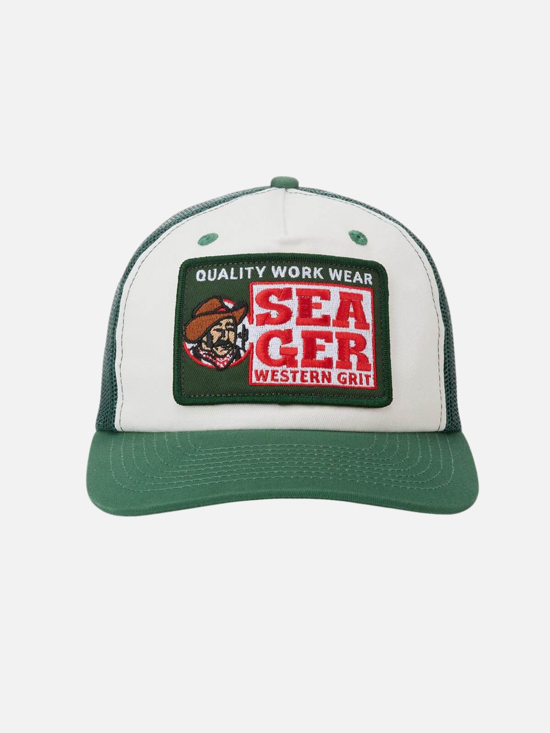 Seager Man Trucker Snap Back Green Men's Snapback Custom Patch Green Cap For Men Athens GA Georgia Kempt Menswear Store Near Me