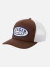 seager old town snapback mesh backed trucker hat brown blue cream white nylon cotton blend kempt athens ga georgia men's clothing store