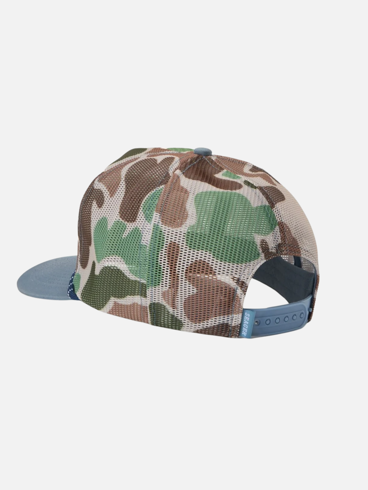 Seager Old Town All Mesh Snapback Camo Blue Men's Adjustable Headwear Hat Athens GA Georgia Kempt Menswear Store Near Me