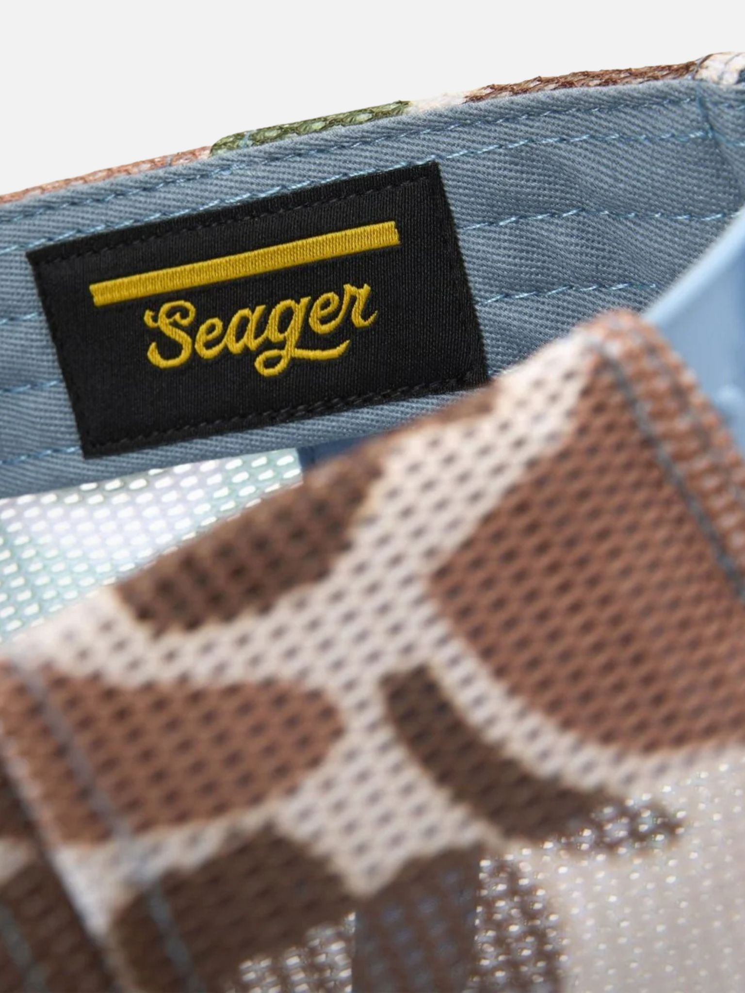 Seager Old Town All Mesh Snapback Camo Blue Men's Adjustable Headwear Hat Athens GA Georgia Kempt Menswear Store Near Me