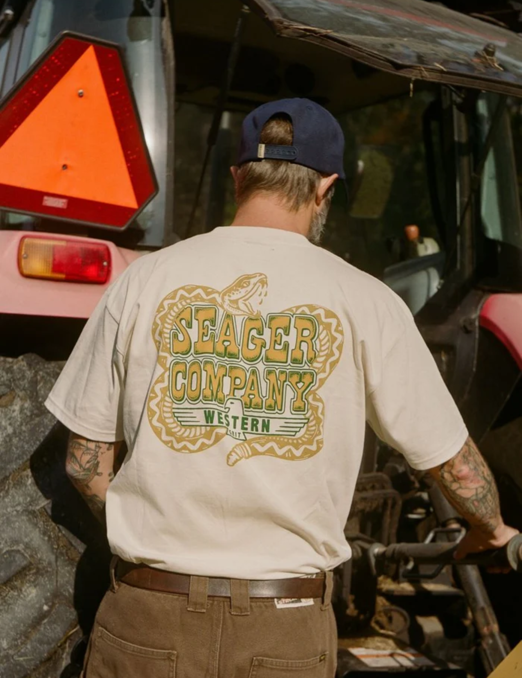 Seager Rattler Tee Vintage White Men's SS Short Sleeve Vintage Graphic Tee Shirt For Men Athens GA Georgia Kempt Menswear Store Near Me