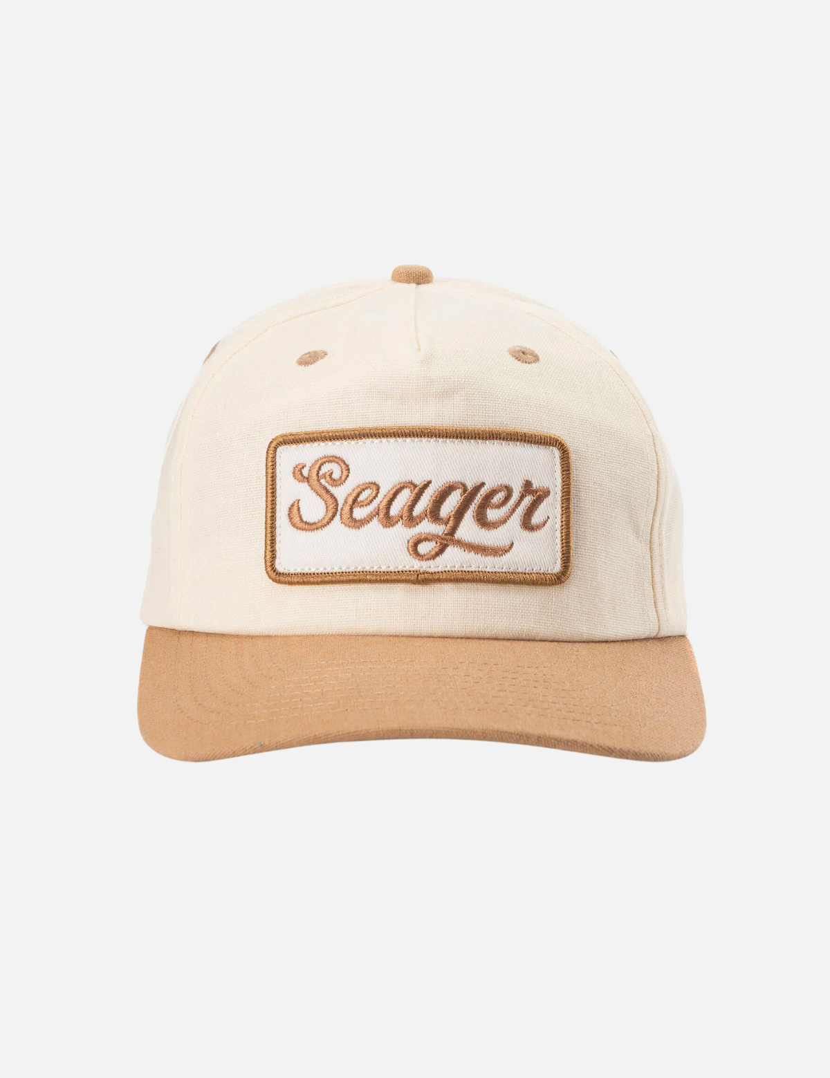 seager uncle bill snapback cream khaki tan cotton trucker hat kempt athens ga georgia men's clothing store