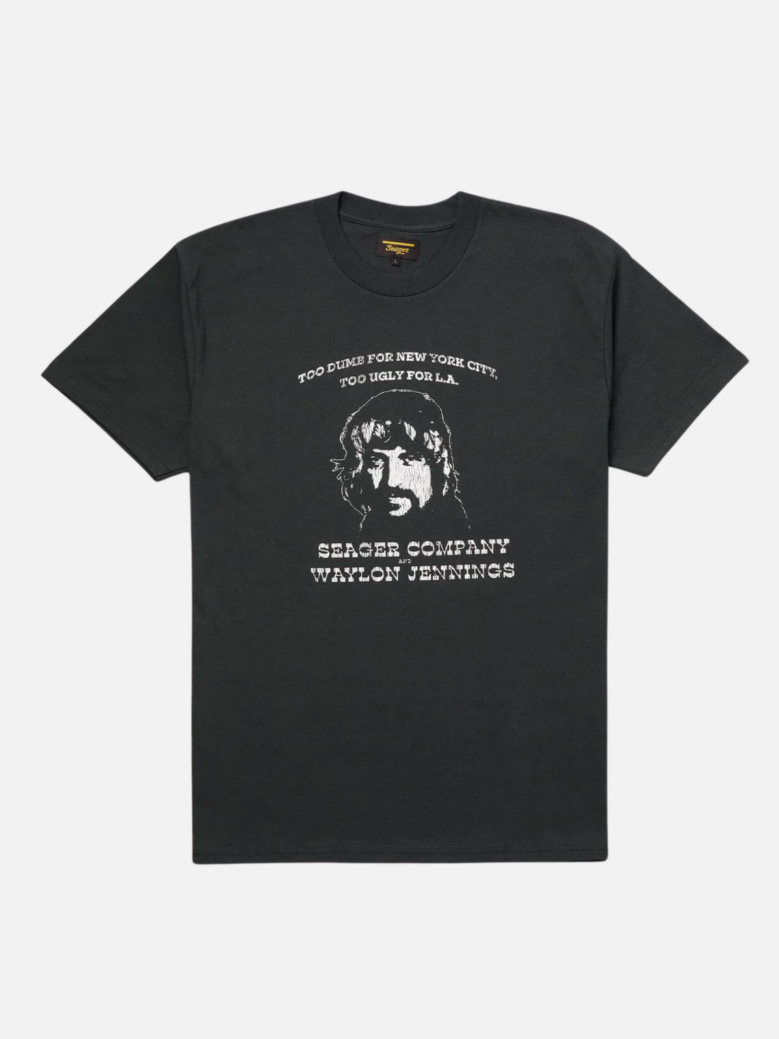 Seager X Waylon Jennings Dumb Ugly Tee Vintage Black Men's SS Short Sleeve Graphic Tee Shirt For Men Athens GA Georgia Kempt Menswear Store Near me