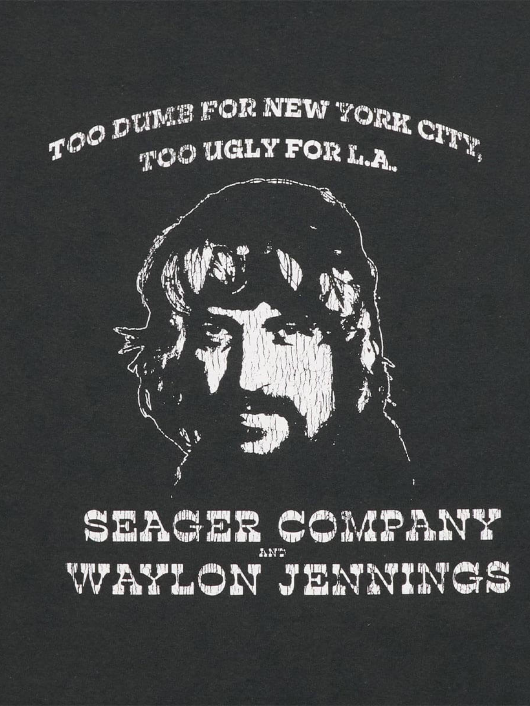Seager X Waylon Jennings Dumb Ugly Tee Vintage Black Men's SS Short Sleeve Graphic Tee Shirt For Men Athens GA Georgia Kempt Menswear Store Near me