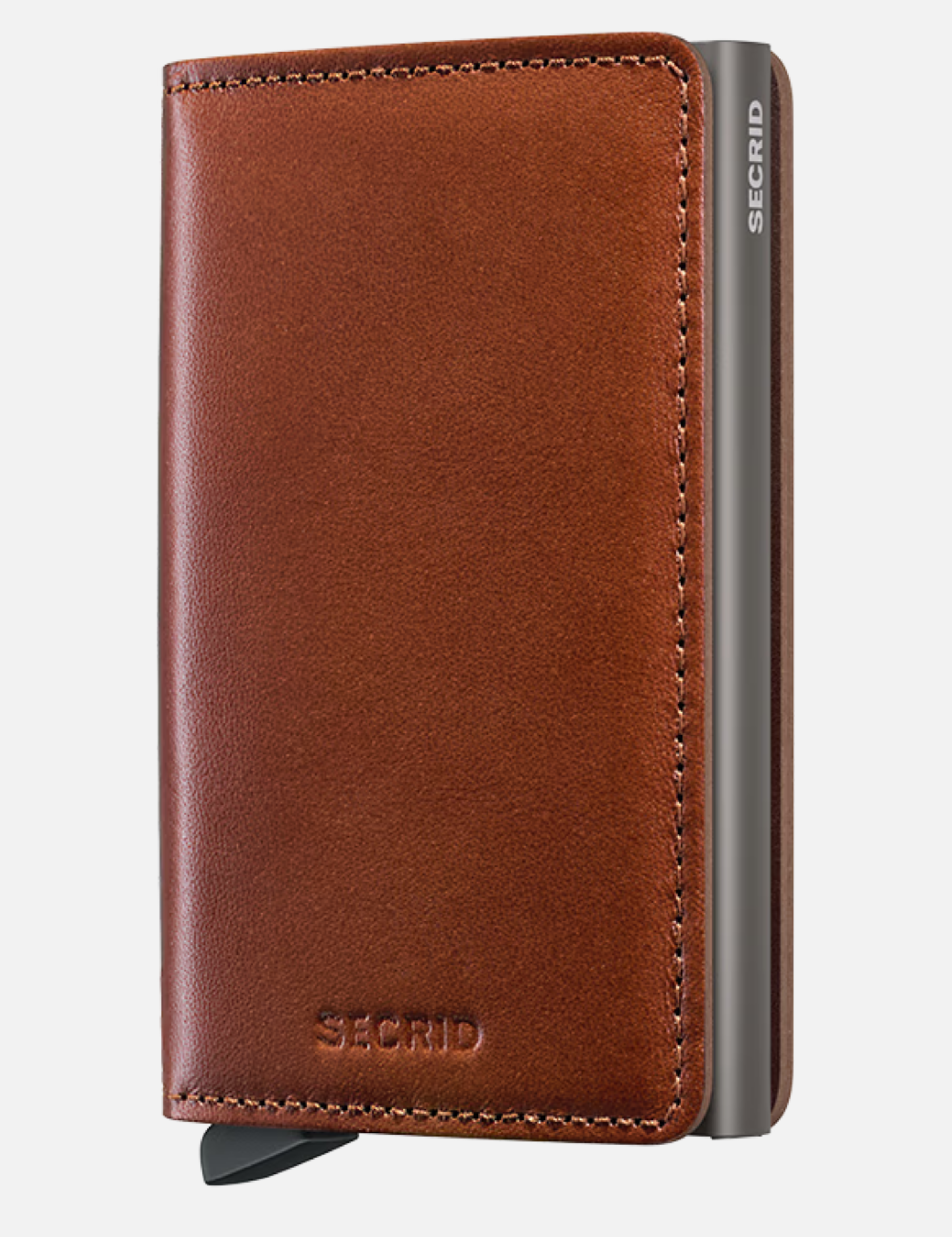 Secrid Slimwallet Texano Leather Saddle Brown Silver Gifts for Men Athens GA Georgia Kempt Menswear Store Near Me 