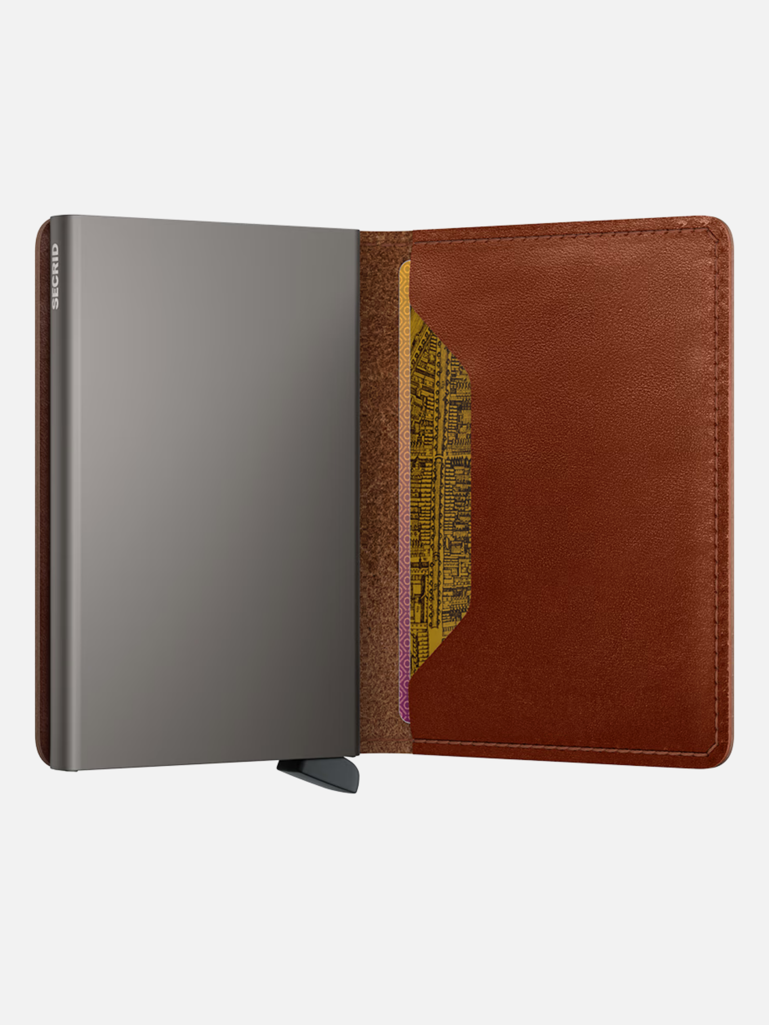 Secrid Slimwallet Texano Leather Saddle Brown Silver Gifts for Men Athens GA Georgia Kempt Menswear Store Near Me 