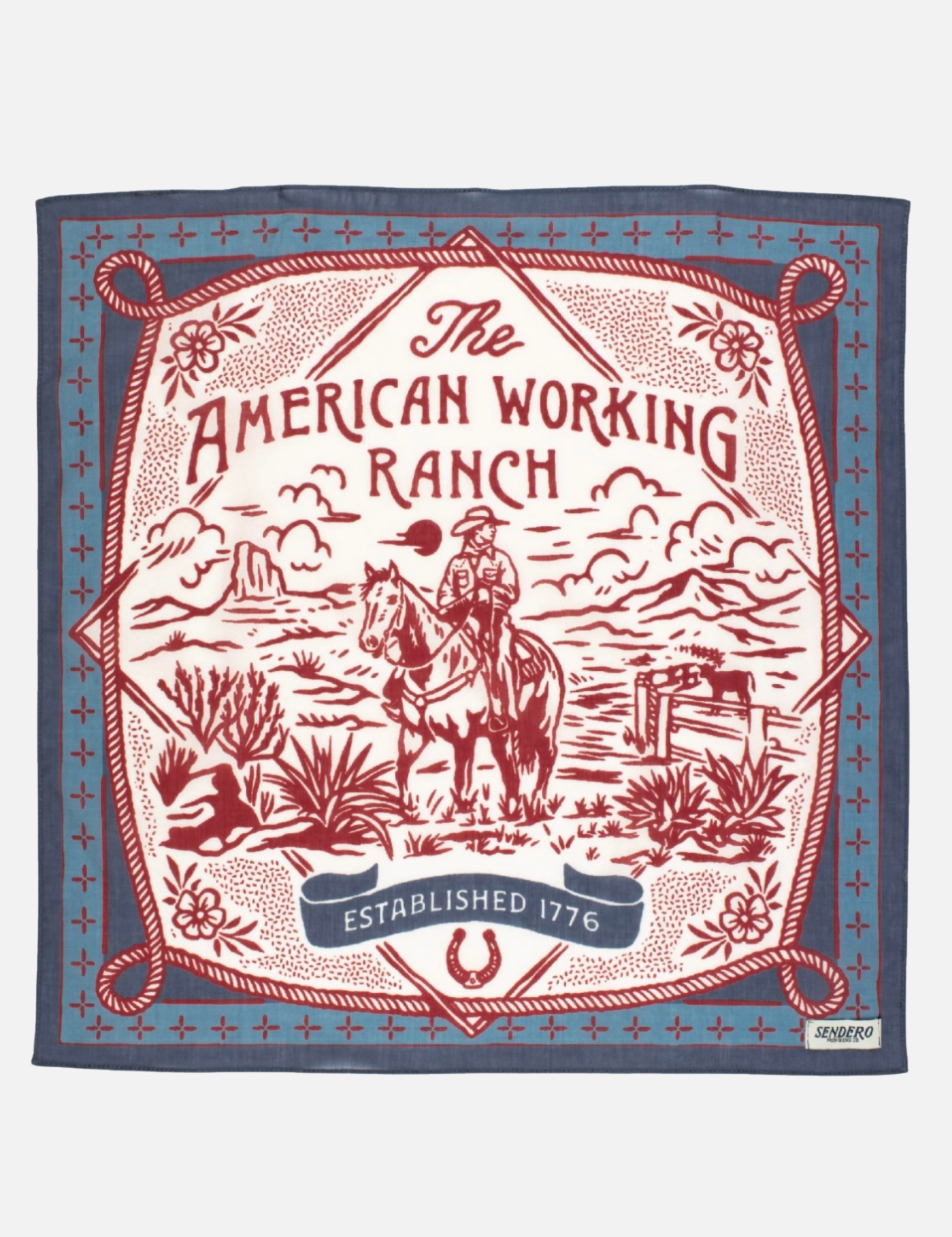 Sendero Provisions American Working Ranch Bandana Red Blue Accessories Gifts for Men Unisex Accessory Athens GA Georgia Kempt Menswear Store Near Me
