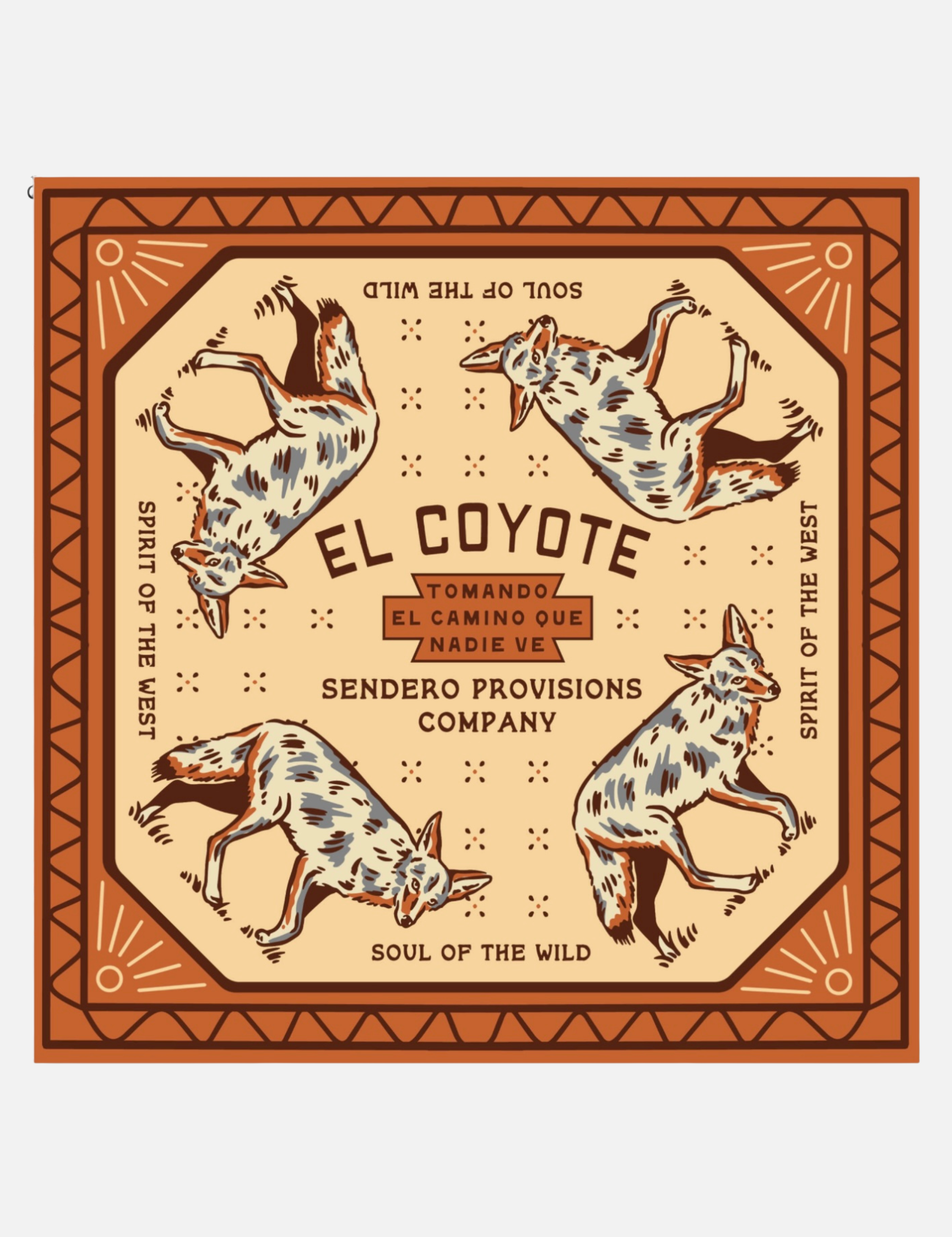 Sendero Provisions Coyote Bandana Orange Accessories Gifts for Men Unisex Accessory Athens GA Georgia Kempt Menswear Store Near Me