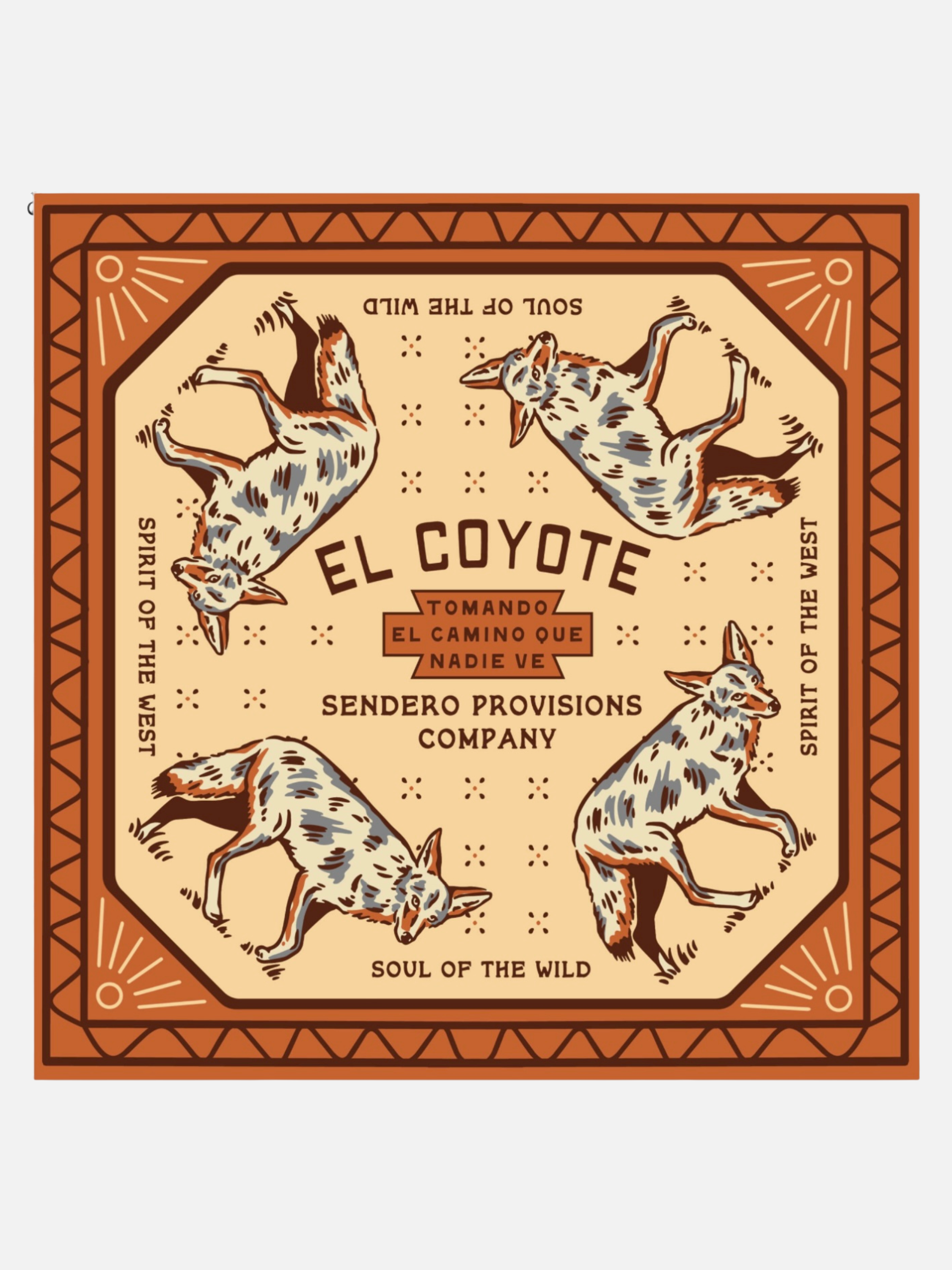 Sendero Provisions Coyote Bandana Orange Accessories Gifts for Men Unisex Accessory Athens GA Georgia Kempt Menswear Store Near Me